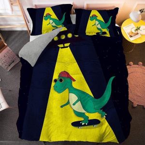 Housse de Couette Dinosaure Skateboard
