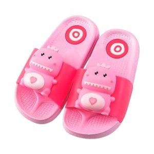 Chaussons Dinosaure Rose Éclatant