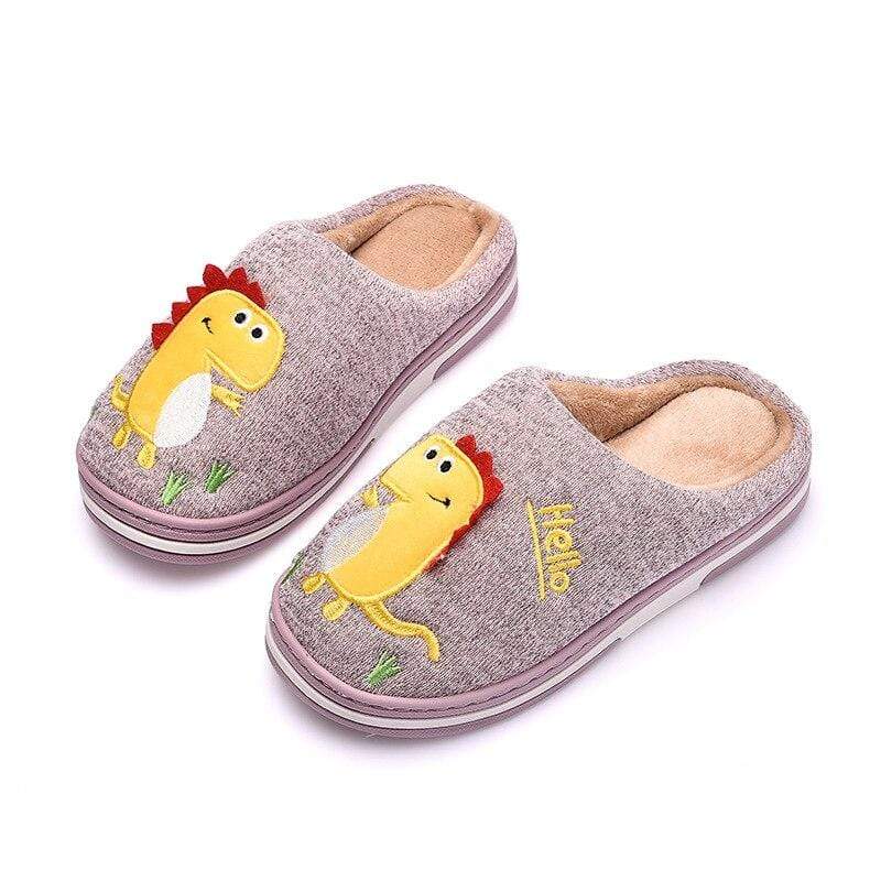 Chaussons Dinosaure Sympathique Rose
