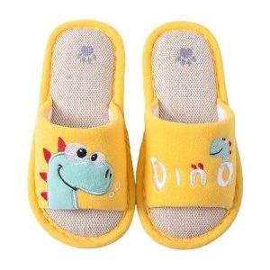 Chaussons Dinosaure Diplodocus Jaune