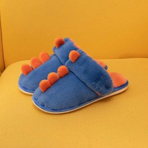 Chaussons Dinosaure Souples Bleu