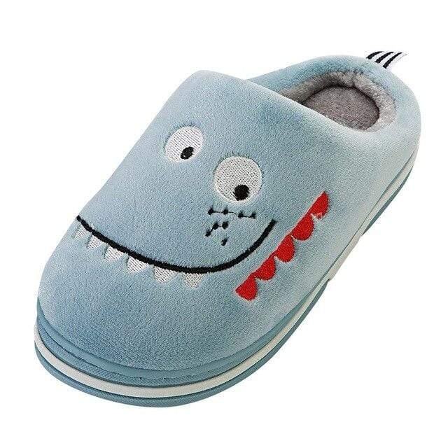 Chaussons Dinosaures Curieux Bleu