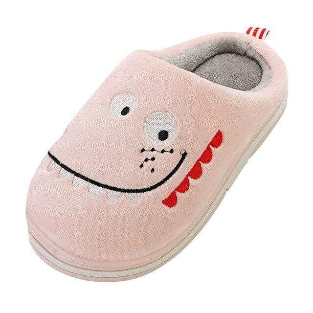 Chaussons Dinosaures Curieux Rose
