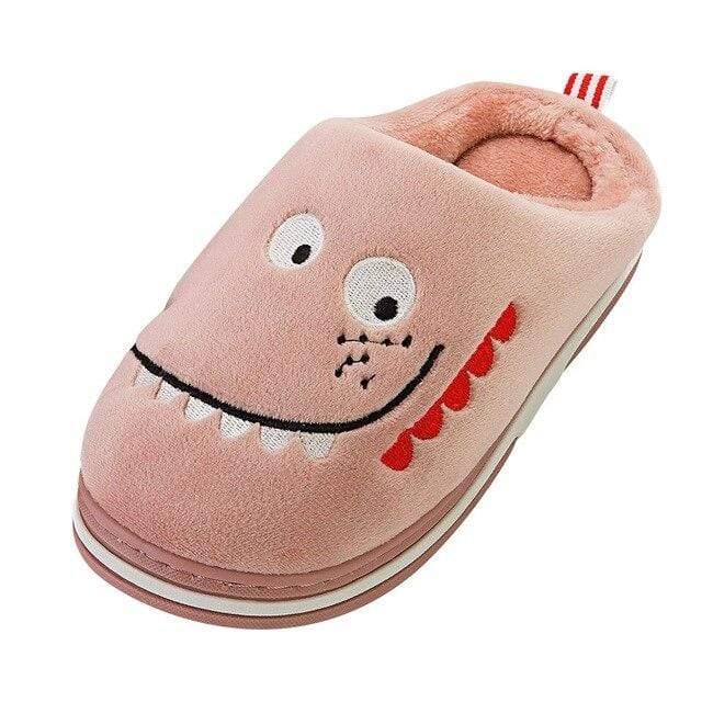 Chaussons Dinosaures Curieux Rouge