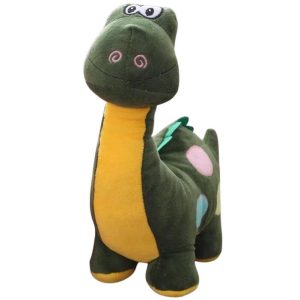 Peluche Dinosaure Vert Jaune et Rose