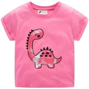 T-Shirt à Paillettes Dinosaure