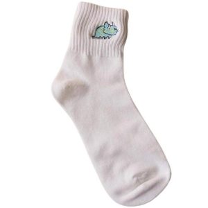 Chaussette Avec Dinosaure Blanc