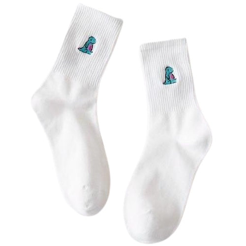 Chaussettes Dinosaure Femme blanc