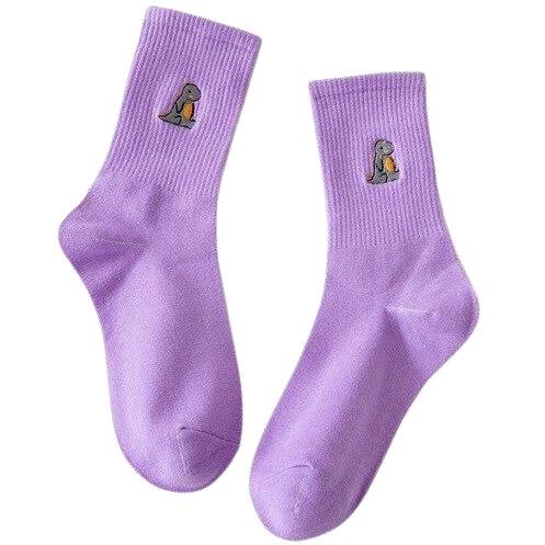 Chaussettes Dinosaure Femme mauve