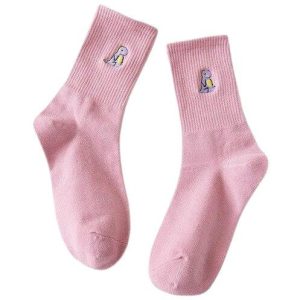 Chaussettes Dinosaure Femme Rose