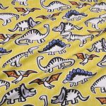 motifs dinosaures tissu jaune