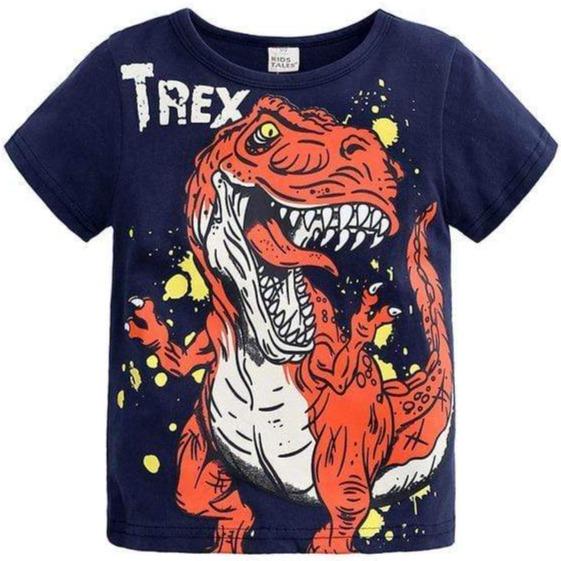 T-shirt Dinosaure Monstre T-Rex - bleu marine
