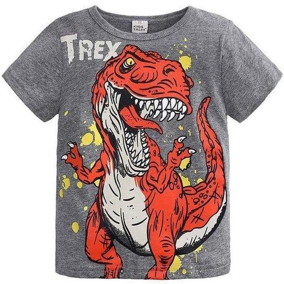 T-shirt Dinosaure Monstre T-Rex - gris