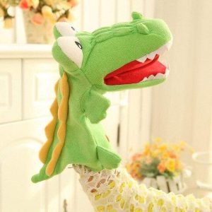 Peluche Marionnette Dinosaure Vert