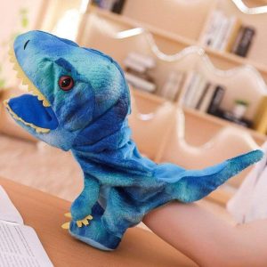 Peluche Marionnette Dinosaure Bleu