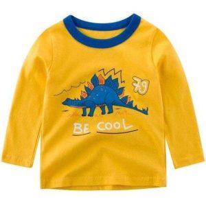 pull jaune dinosaure