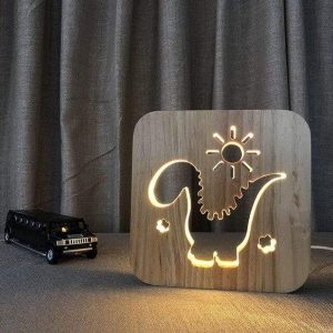 Lampe Dinosaure Bois