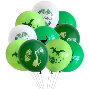 Ballons Anniversaire Dinosaure Verts