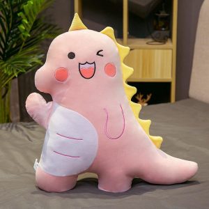 cadeau peluche dinosaure rose