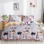 Housse de Couette Dinosaure Grise