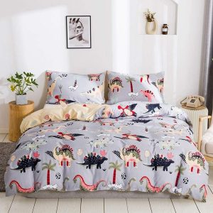 Housse de Couette Dinosaure Grise