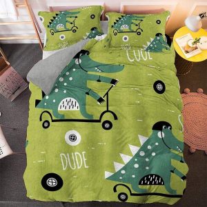 Housse de Couette Dinosaure Verte
