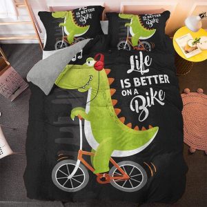 Housse de Couette Dinosaure Vélo