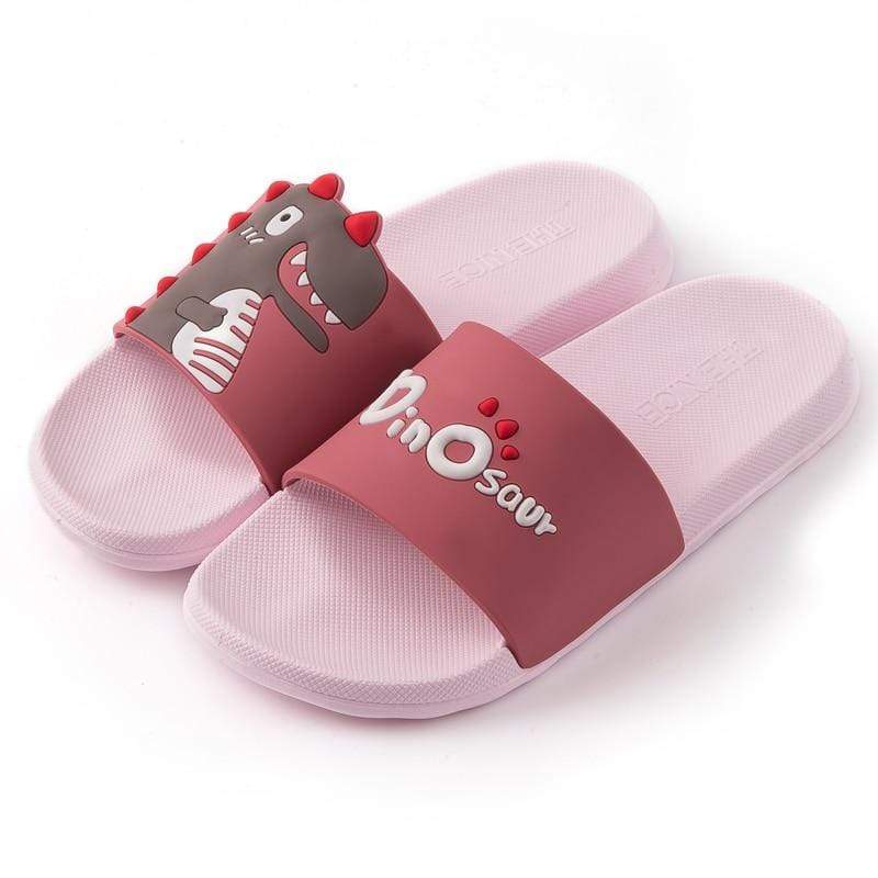 Chaussons Dinosaure Adulte Rouge