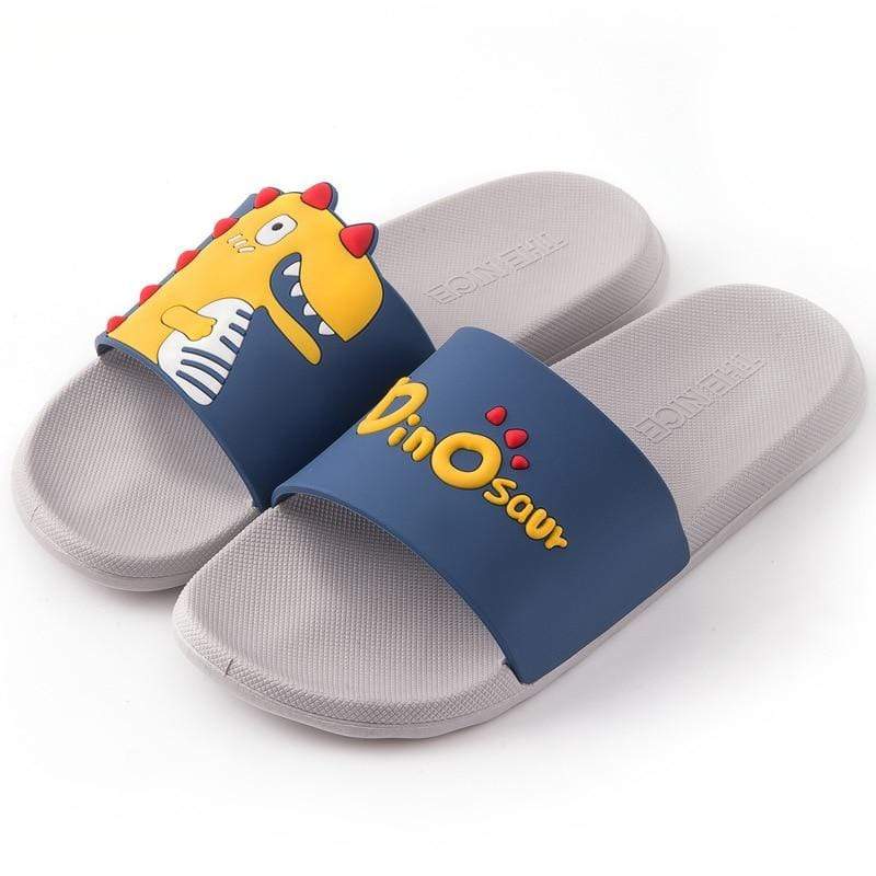 Chaussons Dinosaure Adulte Bleus