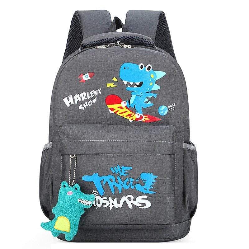 Cartable Dinosaure Personnalisé Gris