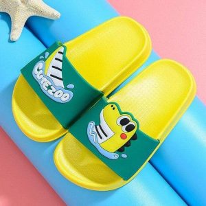 Chaussons Dinosaure Flottant Jaunes