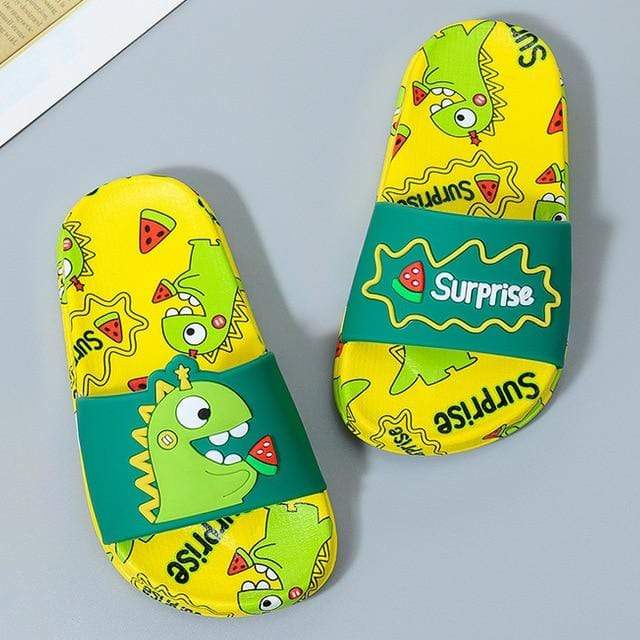 Chaussons Dinosaure Verts et Jaunes