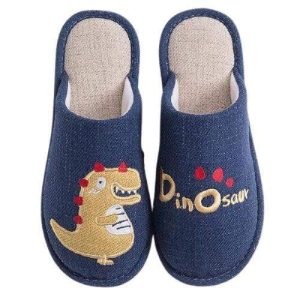 Chaussons Dinosaure Adulte Bleu Marine