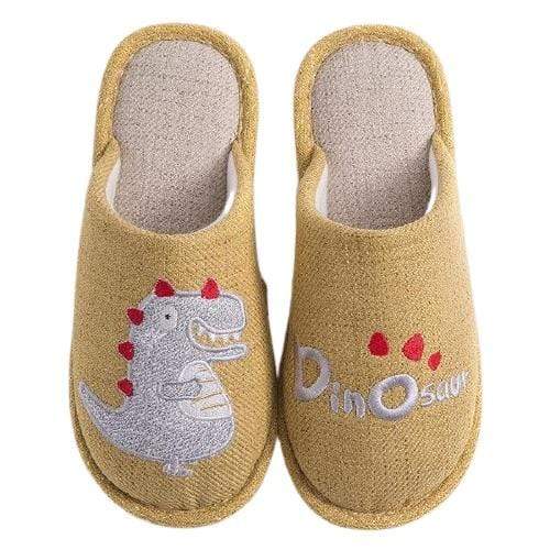 Chaussons Dinosaure Adulte Jaune