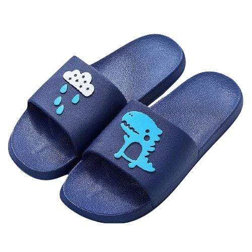 Chaussons Dinosaures Pour Adultes Bleu Marine