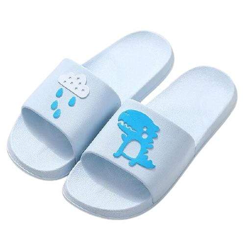 Chaussons Dinosaures Pour Adultes Bleu Ciel