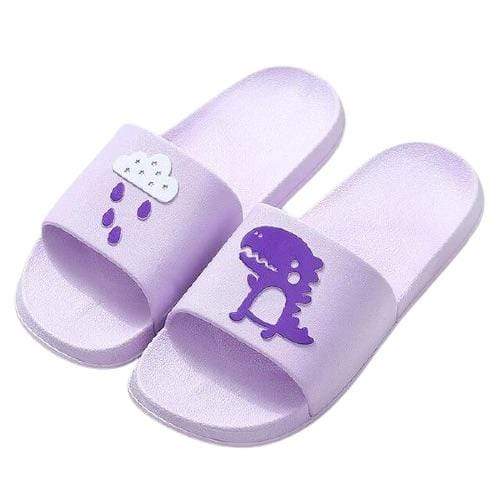 Chaussons Dinosaures Pour Adultes Mauve