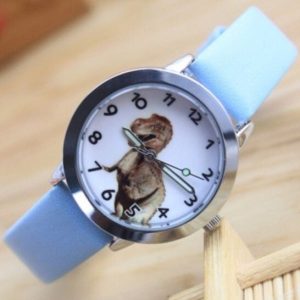 Montre Cadran Dinosaure Bleue