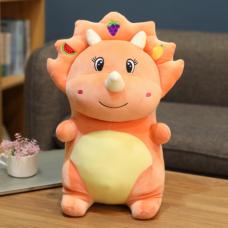 Peluche Dinosaure Gros Yeux Orange