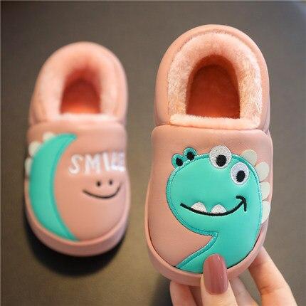 Chaussons Dinosaure Fille Rose clair
