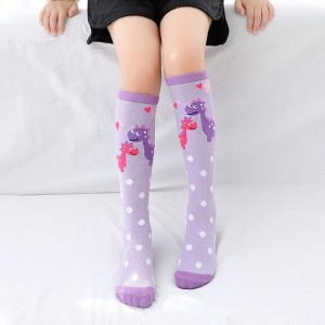 Chaussettes Dinosaure Fille mauve