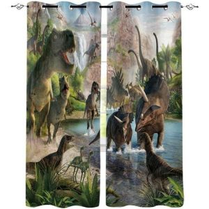 Rideaux Doubles Chambre Enfant Dinosaure