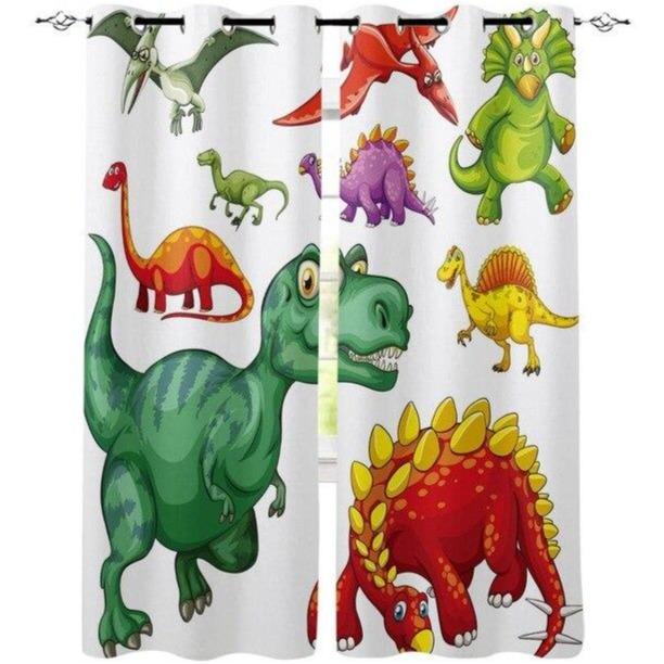 Rideau Motif Dinosaure Anneaux
