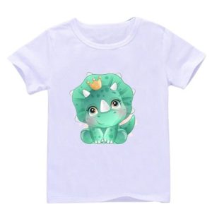 T Shirt Blanc Dinosaure Expedition