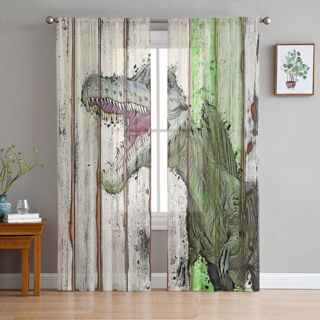 Rideau Enfant Dinosaure Vert