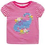 T-Shirt Dinosaure Pour Fille Rayé