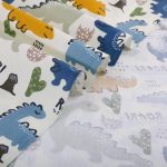 tissu coton au metre dinosaure